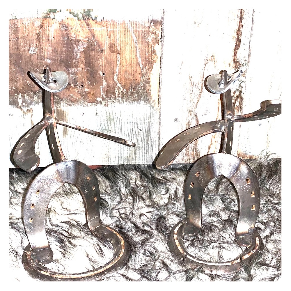 Cowboy Christmas Country Horseshoe Statues